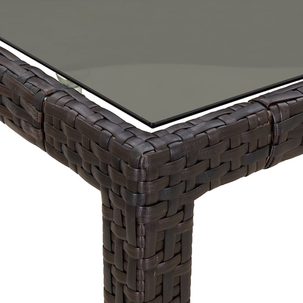 Mesa Jardín Vidrio Templado Ratán Sintético 190X90X75 Cm