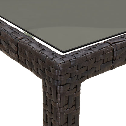 Mesa Jardín Vidrio Templado Ratán Sintético 190X90X75 Cm