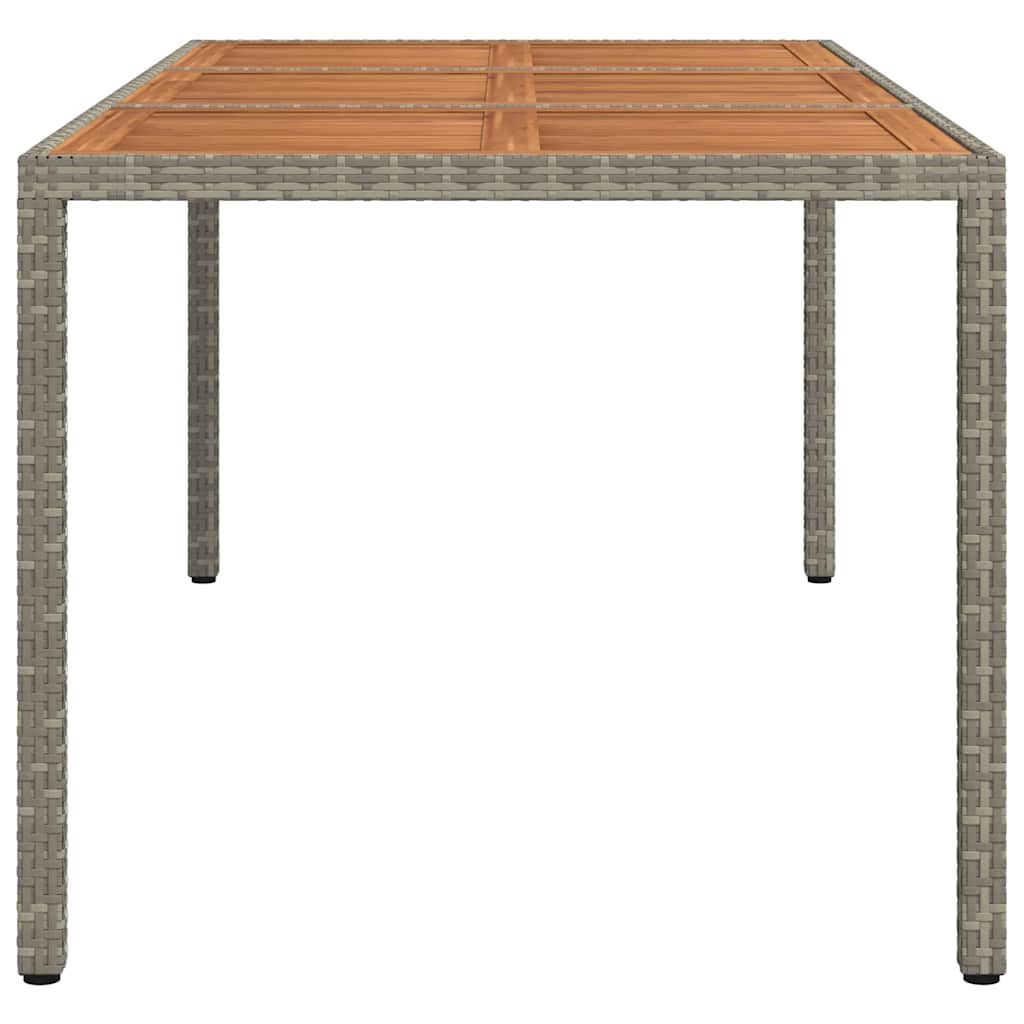 Mesa De Jardín Madera Acacia Ratán Sintético