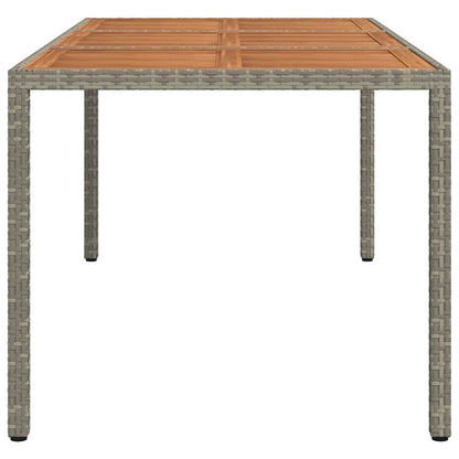 Mesa De Jardín Madera Acacia Ratán Sintético