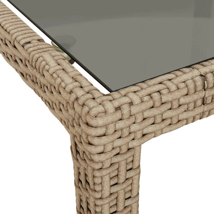 Mesa De Jardín De Vidrio Templado Ratán Pe 250X100X75 Cm