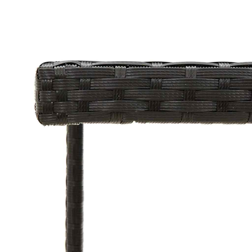 Mesa De Jardín Ratán Sintético Y Vidrio Negra 109X107X74 Cm