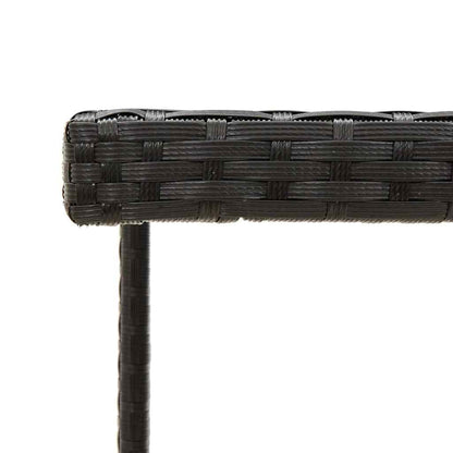 Mesa De Jardín Ratán Sintético Y Vidrio Negra 109X107X74 Cm