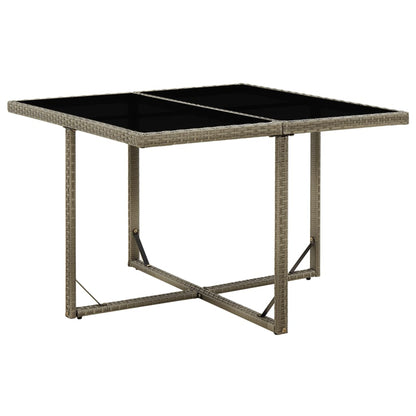 Mesa De Jardín Ratán Sintético Y Vidrio Negra 109X107X74 Cm