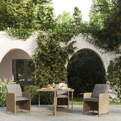 Mesa De Jardín Ratán Sintético Y Vidrio Negra 109X107X74 Cm