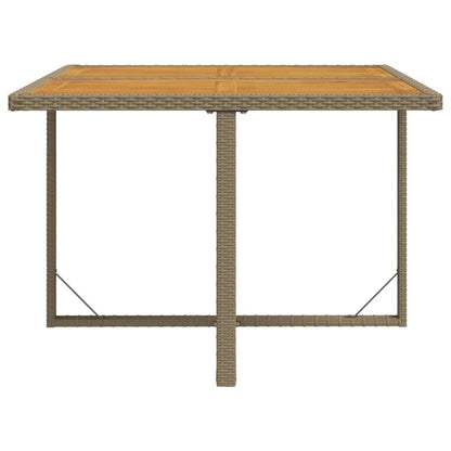Mesa De Jardín Ratán Sintético Madera Acacia 109X107X74Cm