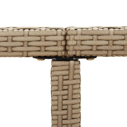 Mesa De Jardín Ratán Sintético Madera Acacia 109X107X74Cm