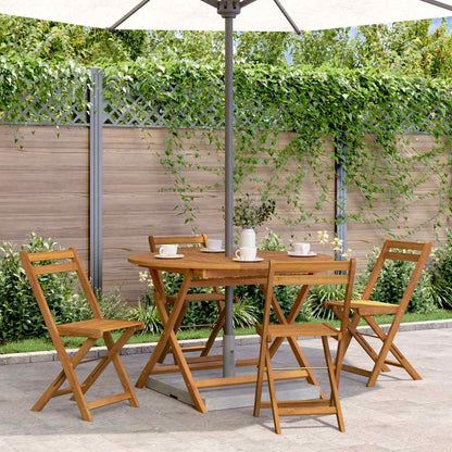 Mesa De Jardín Plegable Madera Maciza De Acacia 90X90X75 Cm