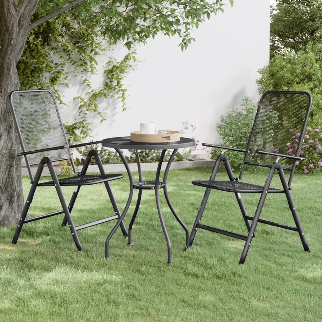 Mesa De Jardín Malla Metálica Expandida Antracita Ø80X72 Cm