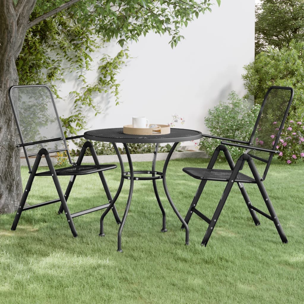 Mesa De Jardín Malla Metálica Expandida Antracita Ø80X72 Cm