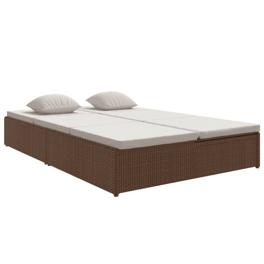 Tumbona Convertible Con Cojines De Ratán Sintético