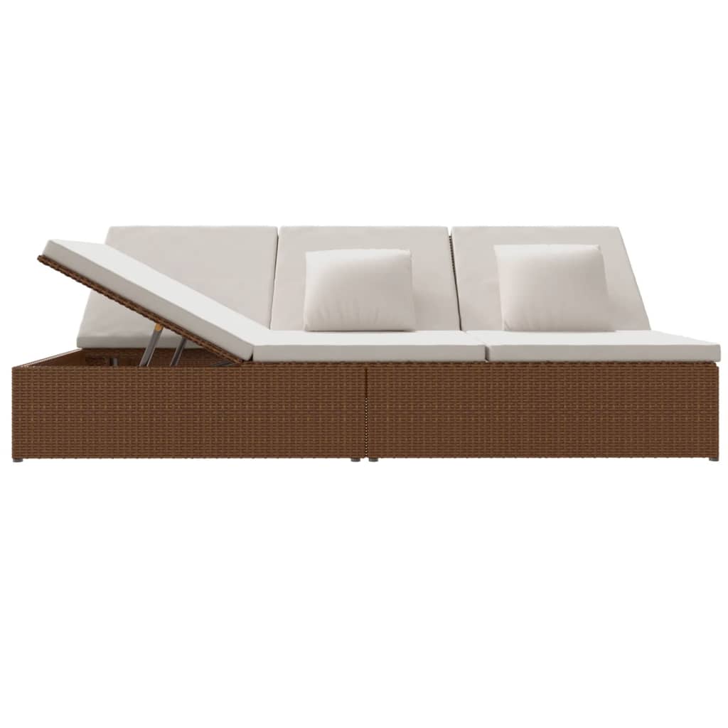 Tumbona Convertible Con Cojines De Ratán Sintético