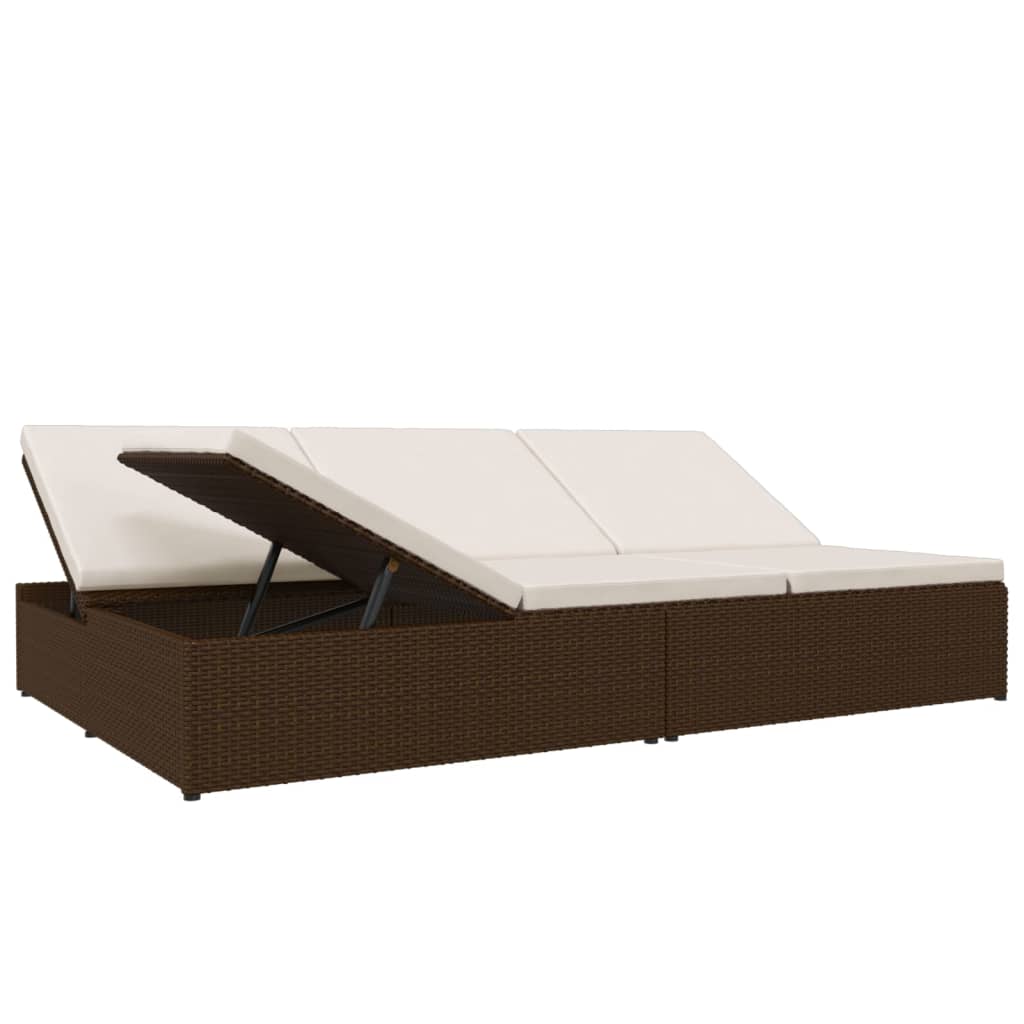 Tumbona Convertible Con Cojines De Ratán Sintético