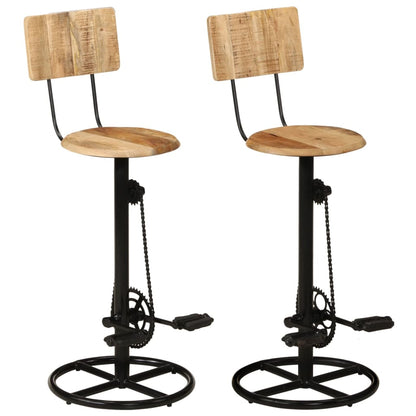 Taburetes De Barra De Cocina 2 Unidades Madera Maciza De Mango