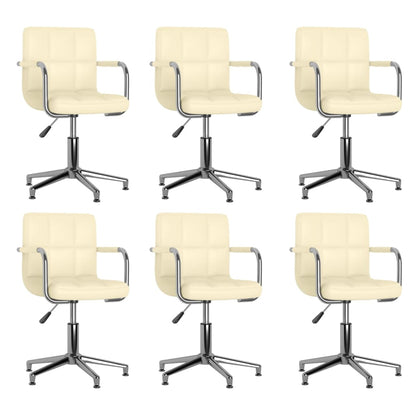Sillas De Comedor Giratorias 6 Unidades Cuero Sintético