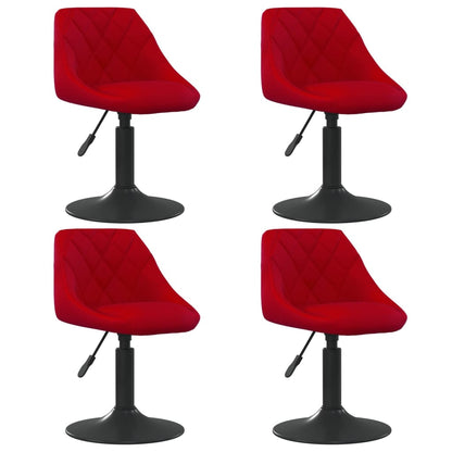 Sillas De Comedor Giratorias 4 Unidades Terciopelo Rojo Tinto