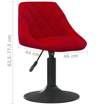 Sillas De Comedor Giratorias 4 Unidades Terciopelo Rojo Tinto