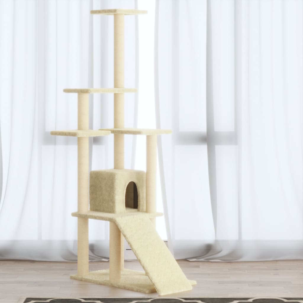 Rascador Para Gatos Con Postes De Sisal 155 Cm