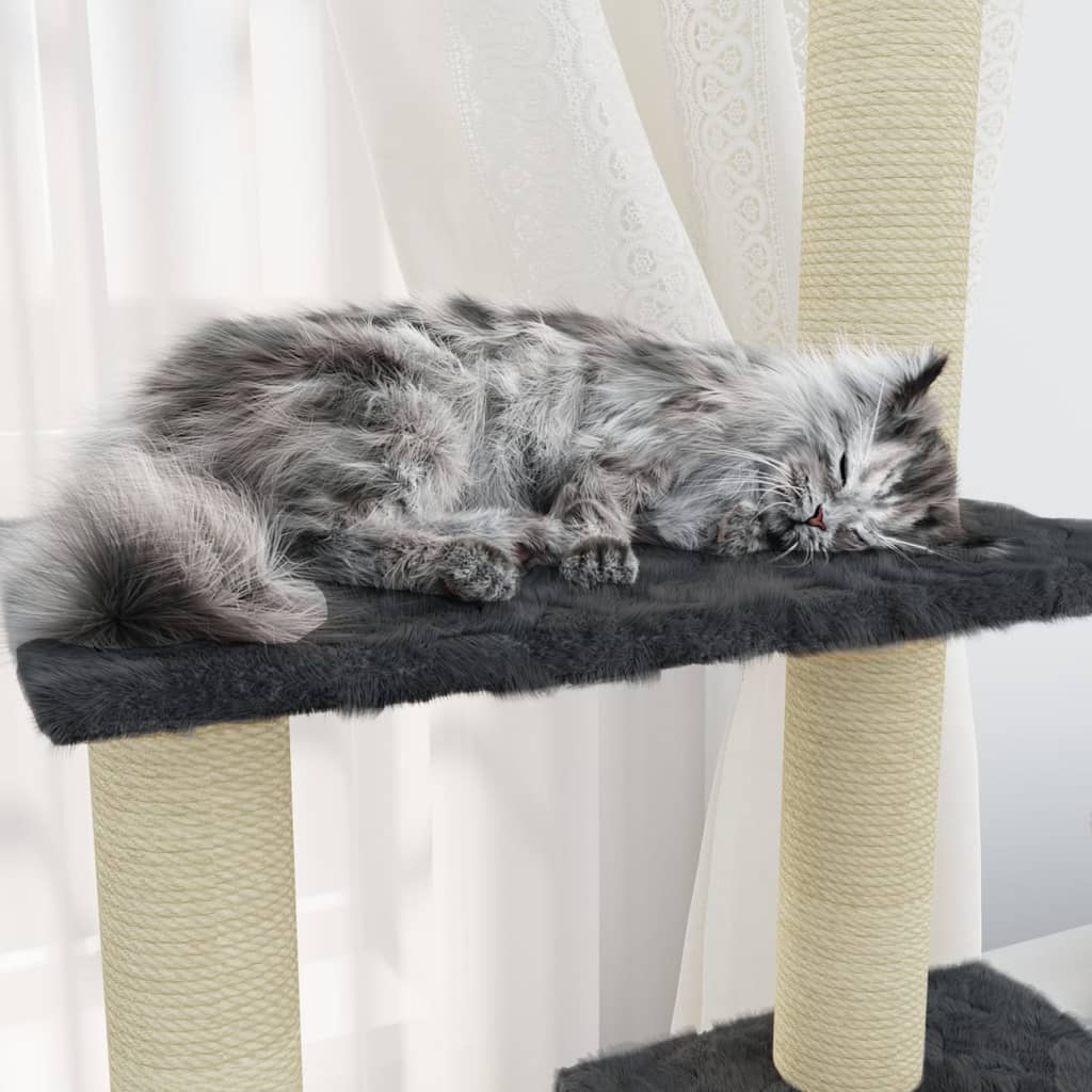 Rascador Para Gatos Con Postes De Sisal 155 Cm