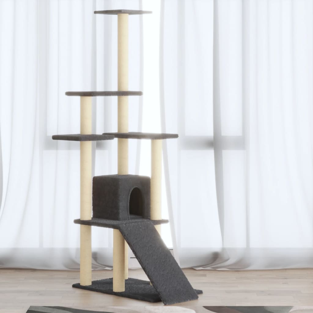 Rascador Para Gatos Con Postes De Sisal 155 Cm