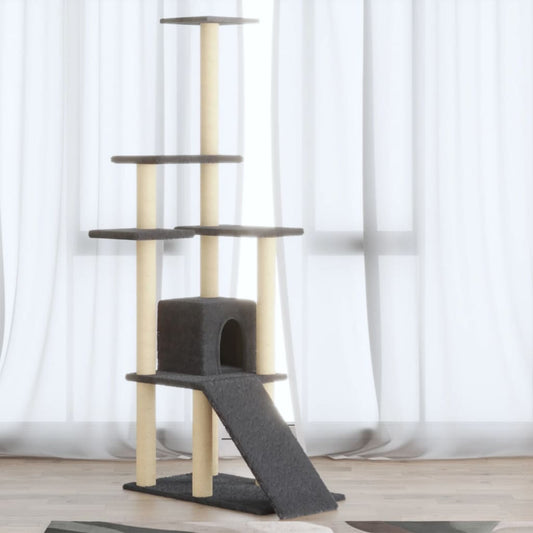 Rascador Para Gatos Con Postes De Sisal 155 Cm