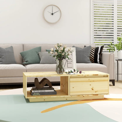 Mesa De Centro De Madera Maciza De Abeto 110X50X33,5 Cm