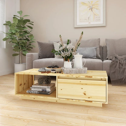 Mesa De Centro De Madera Maciza De Abeto 110X50X33,5 Cm