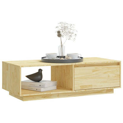 Mesa De Centro De Madera Maciza De Pino 110X50X33,5 Cm