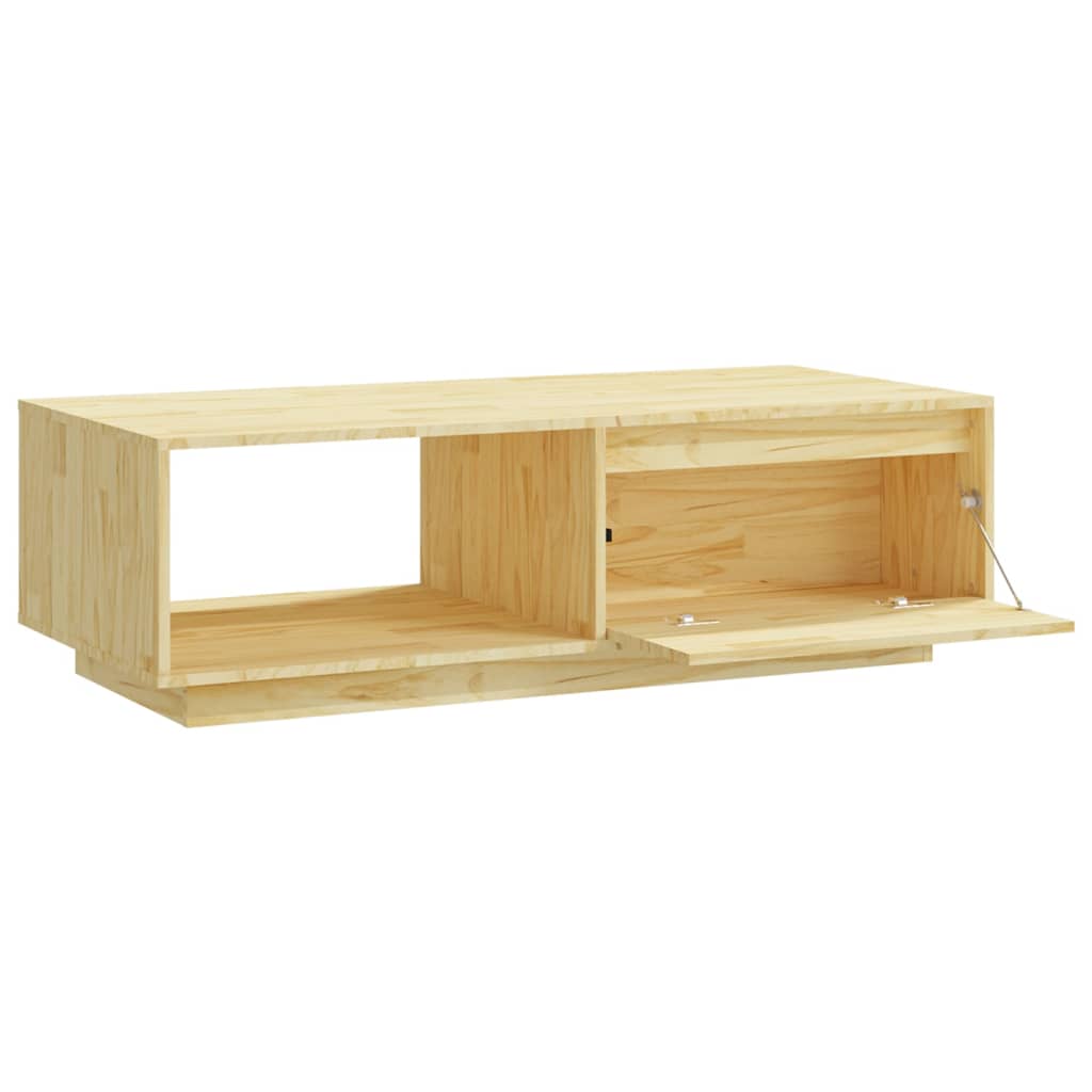 Mesa De Centro De Madera Maciza De Pino 110X50X33,5 Cm