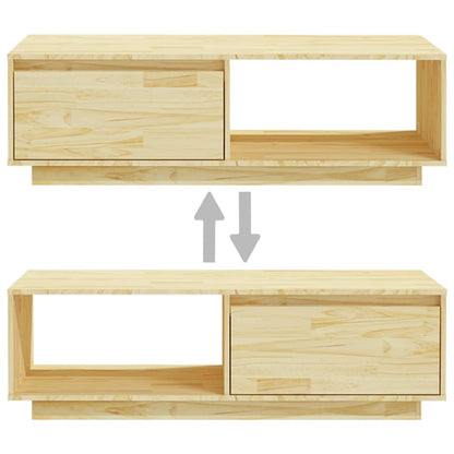 Mesa De Centro De Madera Maciza De Pino 110X50X33,5 Cm