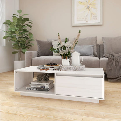 Mesa De Centro De Madera Maciza De Pino 110X50X33,5 Cm