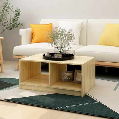 Mesa De Centro Madera Maciza Pino 75X50X33,5 Cm