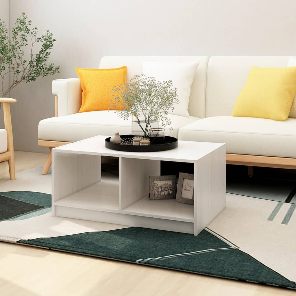 Mesa De Centro Madera Maciza Pino 75X50X33,5 Cm