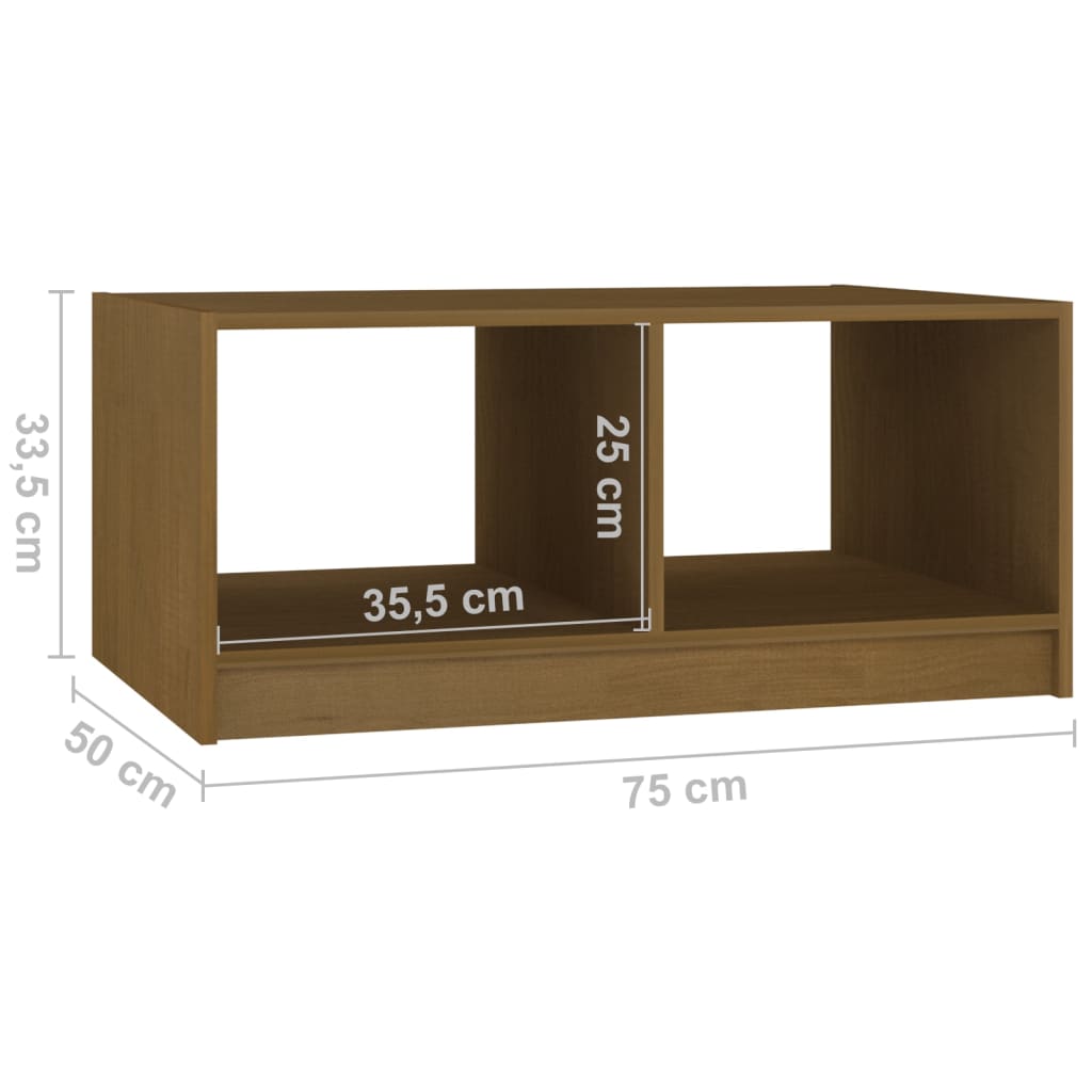 Mesa De Centro Madera Maciza Pino 75X50X33,5 Cm