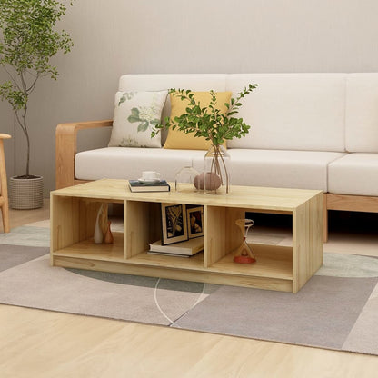 Mesa De Centro De Madera Maciza De Pino 110X50X34 Cm