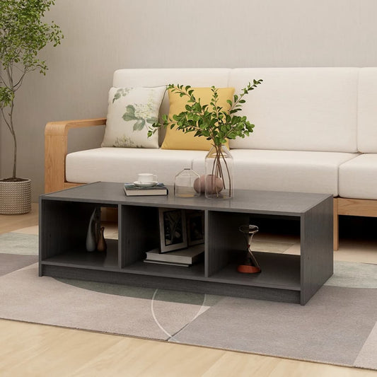 Mesa De Centro De Madera Maciza De Pino 110X50X34 Cm
