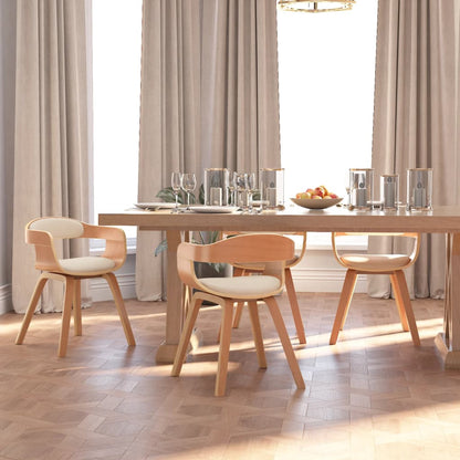 Silla De Comedor De Cuero Sintético Y Madera Curvada Negro