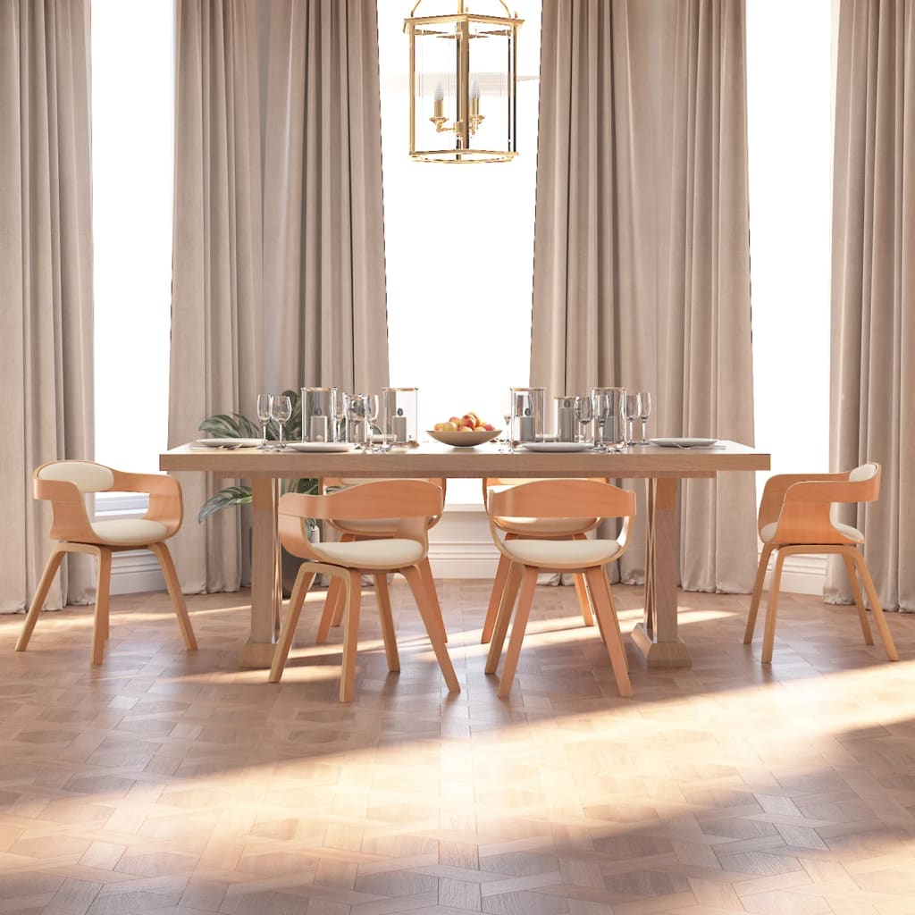 Silla De Comedor De Cuero Sintético Y Madera Curvada Negro