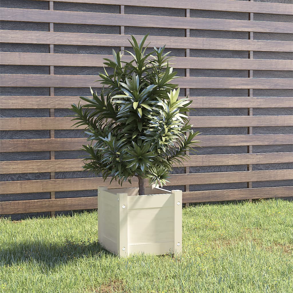 Jardineras 2 Uds Madera Maciza De Pino 31X31X31 Cm