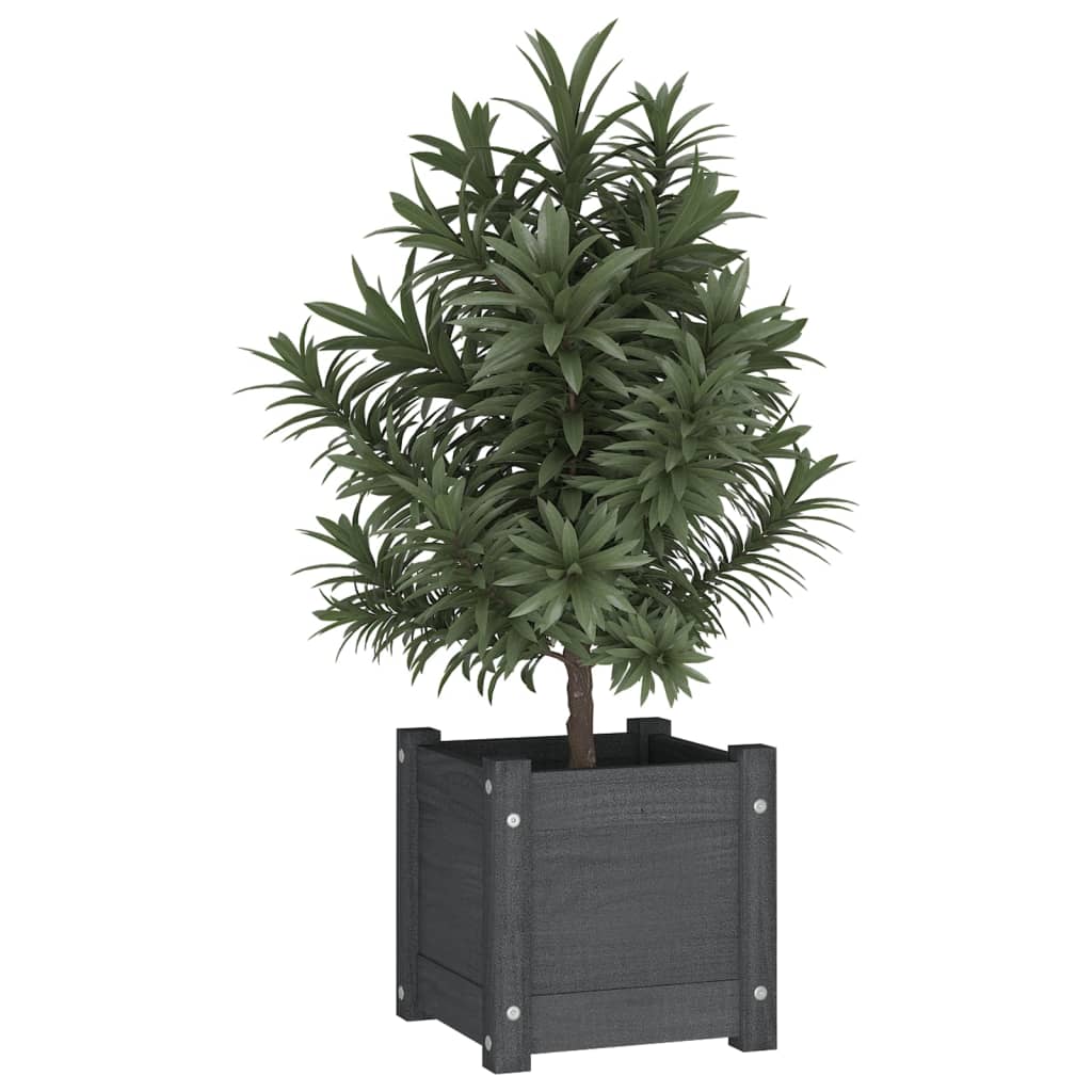 Jardineras 2 Uds Madera Maciza De Pino 31X31X31 Cm