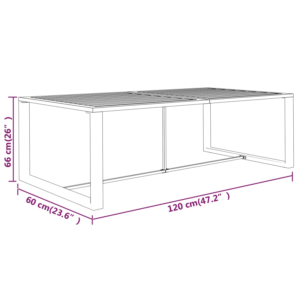 Mesa De Comedor De Jardín Aluminio Gris Antracita 120X60X66Cm