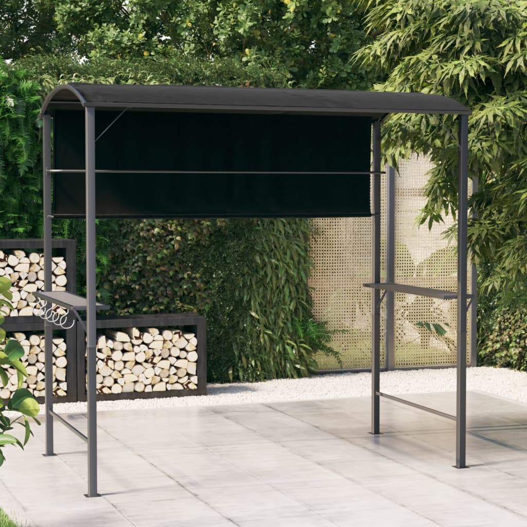 Cenador Con Tejado Gris 220X110X200 Cm