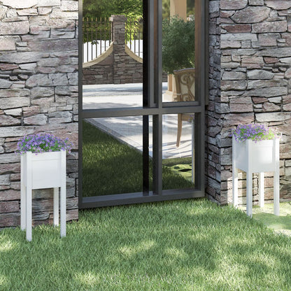 Jardineras 2 Uds Madera Maciza De Pino 31X31X70 Cm