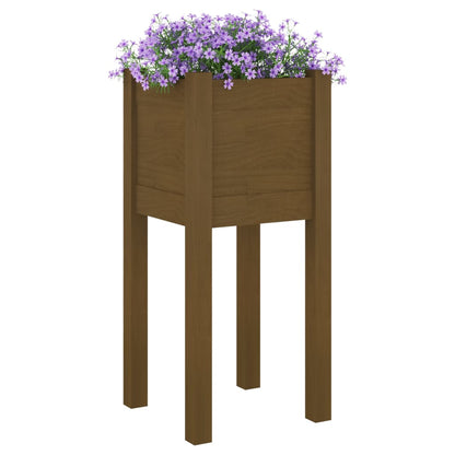 Jardineras 2 Uds Madera Maciza De Pino 31X31X70 Cm