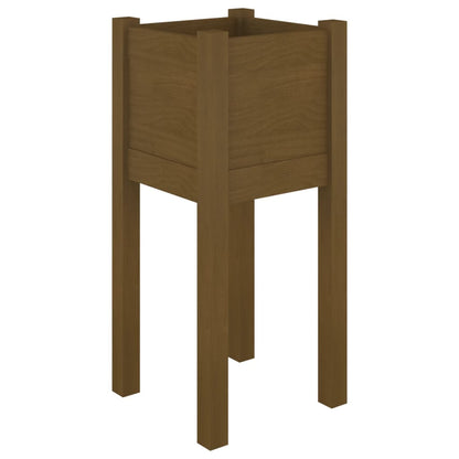 Jardineras 2 Uds Madera Maciza De Pino 31X31X70 Cm