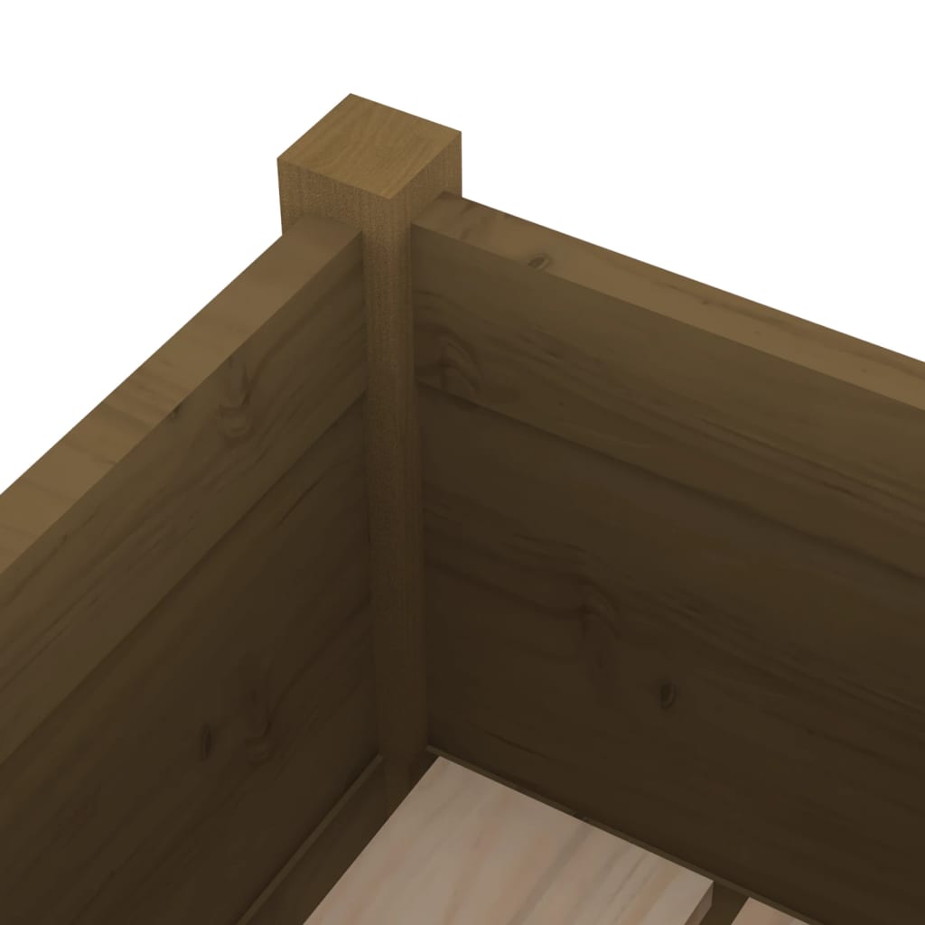 Jardineras 2 Uds Madera Maciza De Pino 31X31X70 Cm