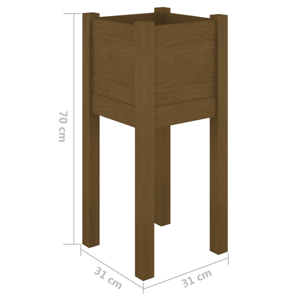 Jardineras 2 Uds Madera Maciza De Pino 31X31X70 Cm