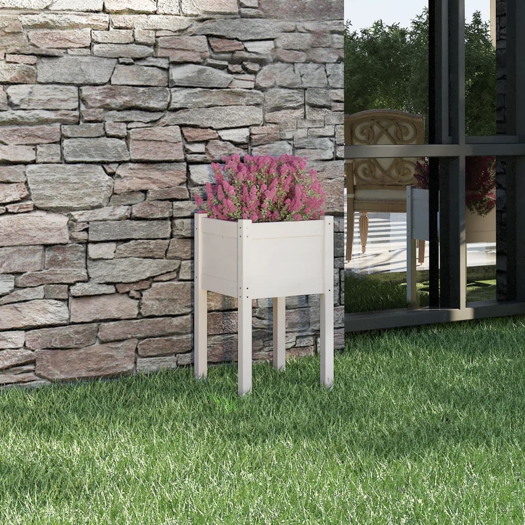Jardineras 2 Unidades Madera Maciza De Pino 40X40X70 Cm