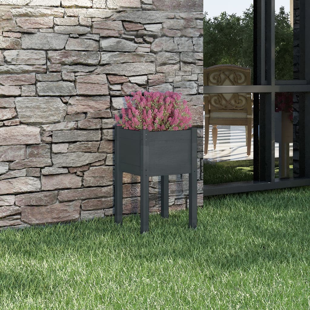 Jardineras 2 Unidades Madera Maciza De Pino 40X40X70 Cm