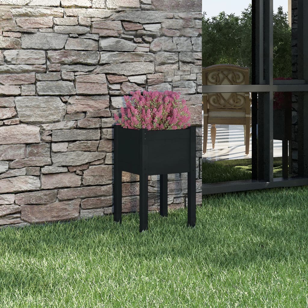 Jardineras 2 Unidades Madera Maciza De Pino 40X40X70 Cm
